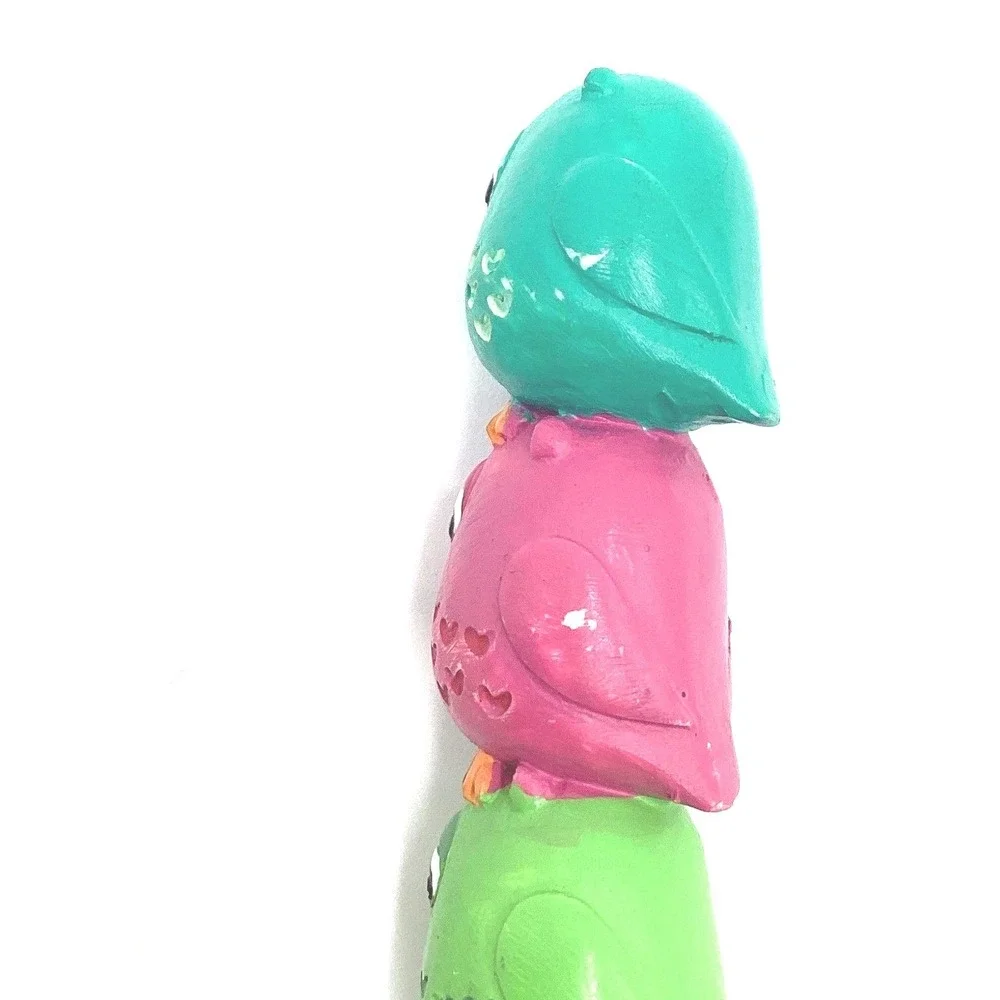 Set of 2 Cute Owl Cheese Spreaders Butter Knives Stainless Handles Colorful Bird